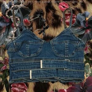 Denim crop top 💙